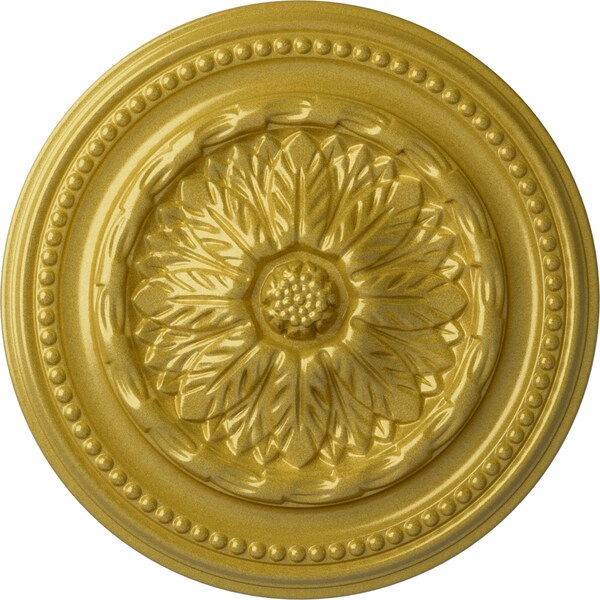 Ekena Millwork Chester Ceiling Medallion (Fits Canopies up to 2 1/4"), Hand-Painted Rich Gold, 15 3/4"OD x 1 7/8"P CM15CHRGS - main